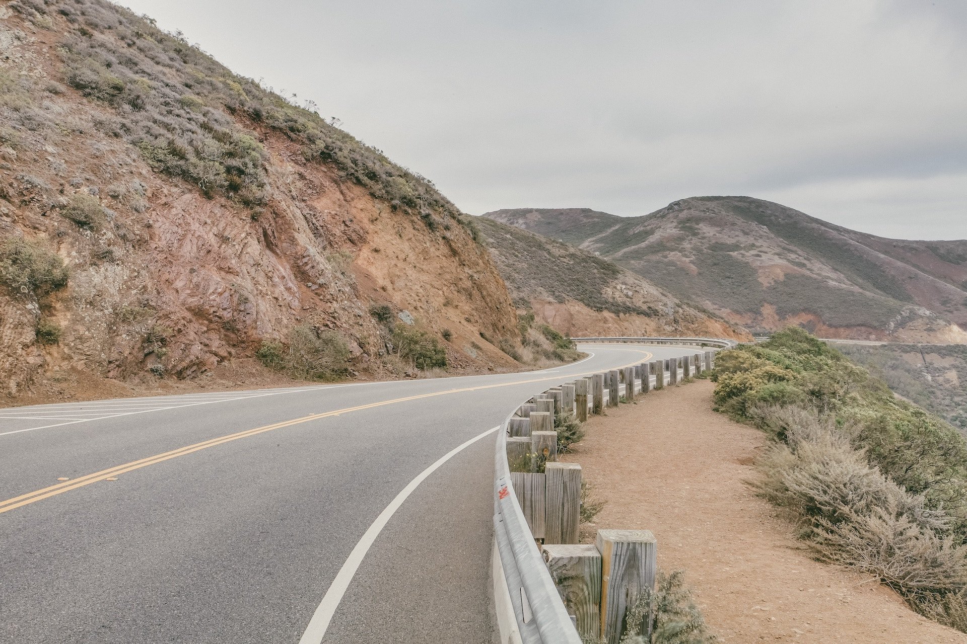 guardrails on a desert highway