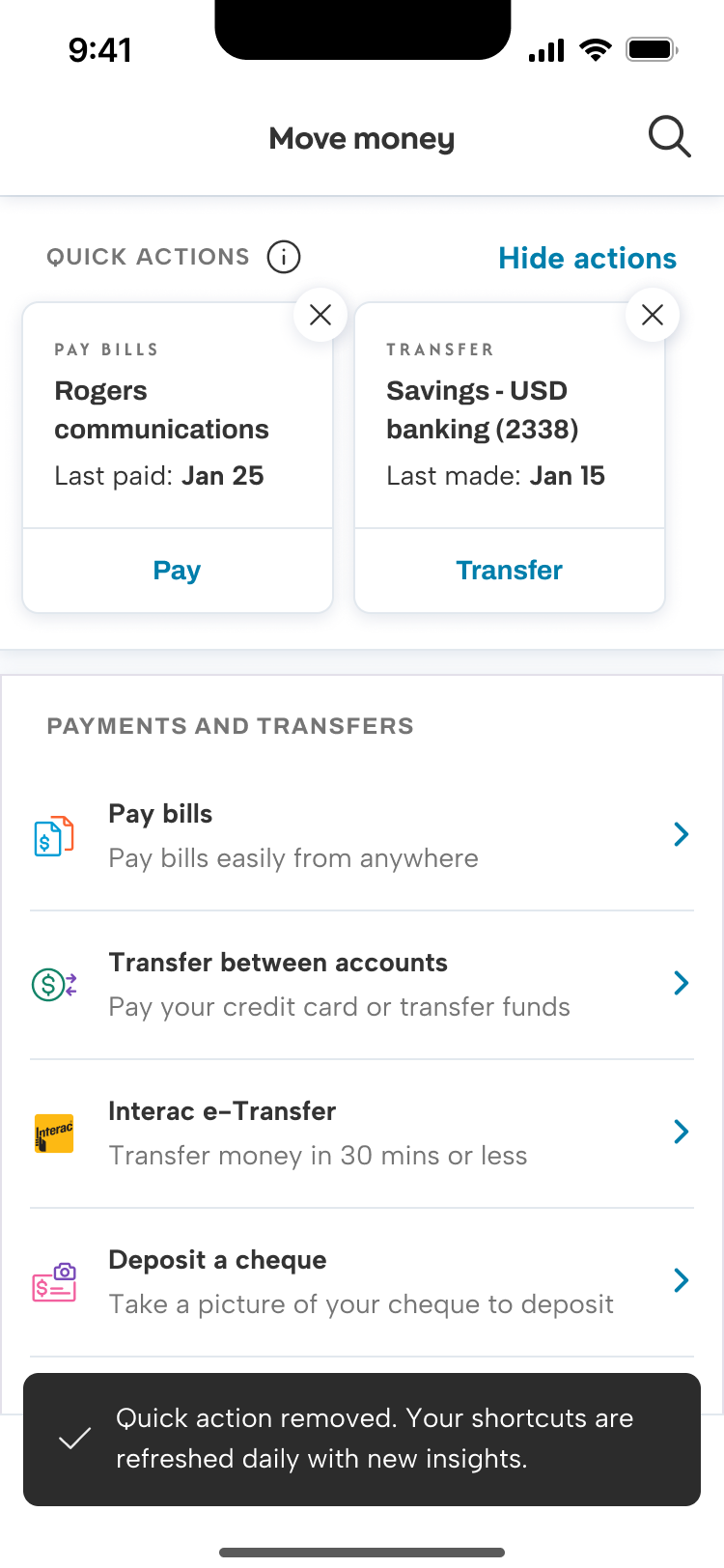 Confirmation message